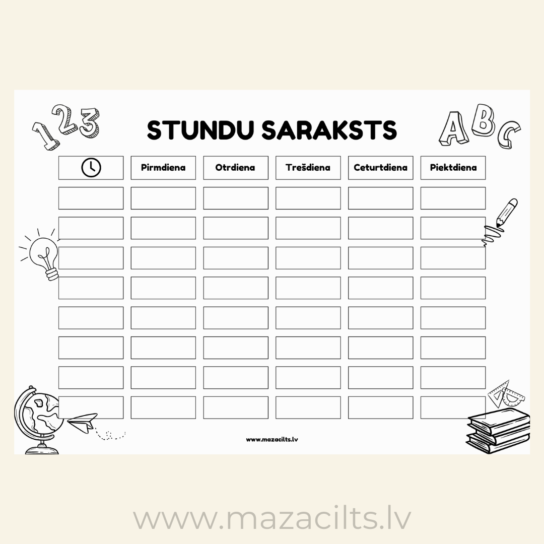 Stundu saraksts DIGITĀLS/DRUKĀTS Stundu saraksts DIGITĀLS/DRUKĀTS