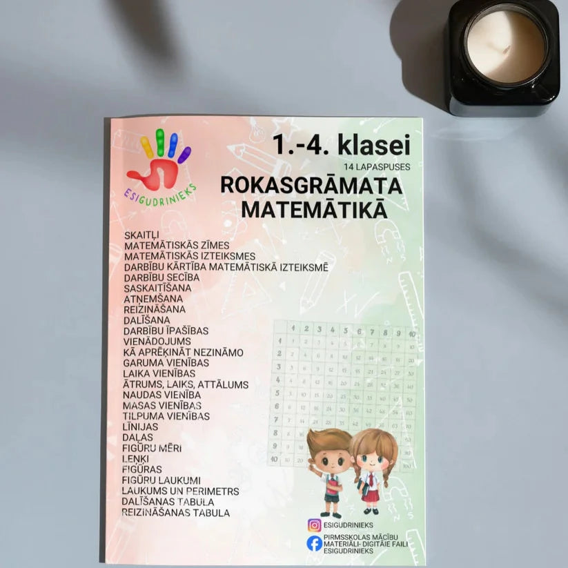 ROKASGRĀMATA MATEMĀTIKĀ 1.-4. klasei ROKASGRĀMATA MATEMĀTIKĀ 1.-4. klasei