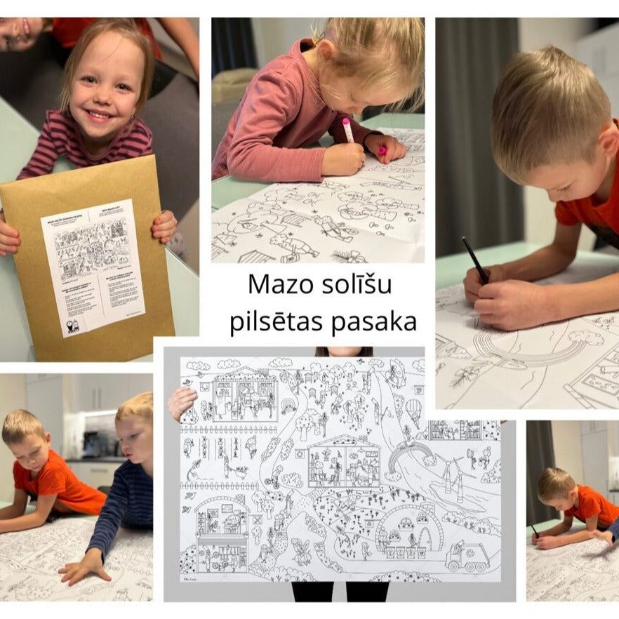 Milzu krāsojamais plakāts "MAZO SOLĪŠU PILSĒTAS PASAKA" Milzu krāsojamais plakāts "MAZO SOLĪŠU PILSĒTAS PASAKA"