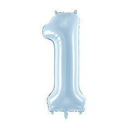 Folija balons "CIPARS" gaiši zils ar hēliju Folija balons "CIPARS" gaiši zils ar hēliju