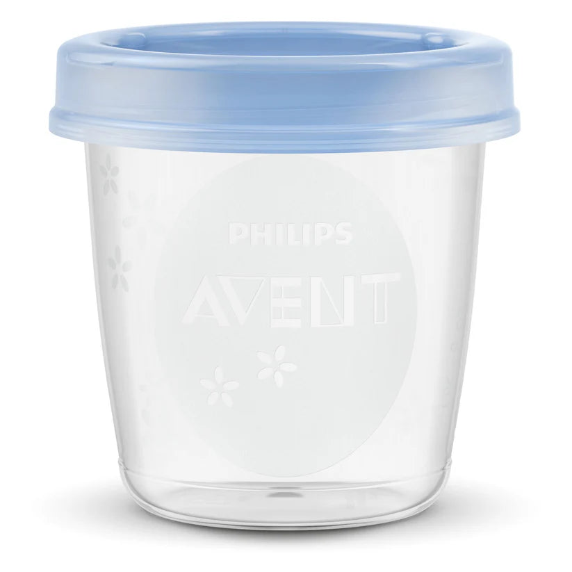 Philips Avent trauki ar vāciņiem krūts piena/ēdiena uzglabāšanai 180 ml (5gab)